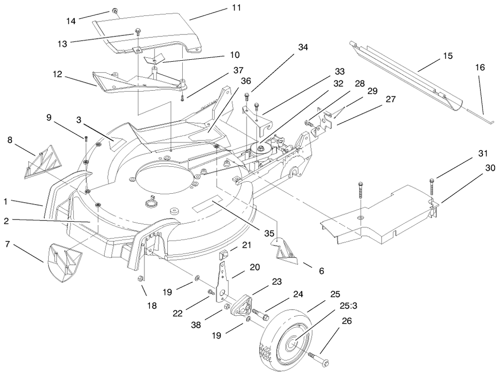 Housing Assembly Diagram and Parts List for 20486 8900001 - 8999999 Toro Lawn Mower