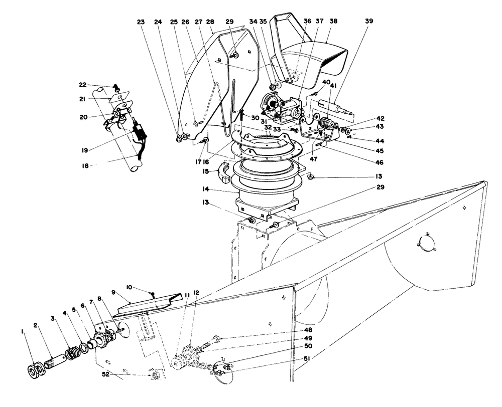 48" Snowthrower Model No. 30570 (Optional) Diagram and Parts List for 30775 600001 - 699999 Toro Lawn Tractor