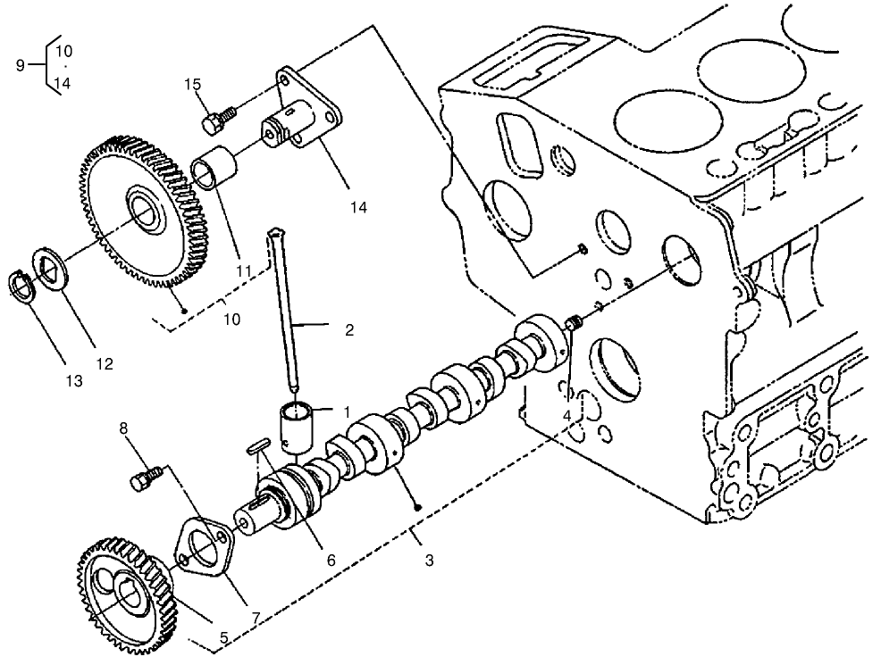 Camshaft Assembly Diagram and Parts List for 22303TE 990001 - 999999 Toro Lawn Tractor Accessories