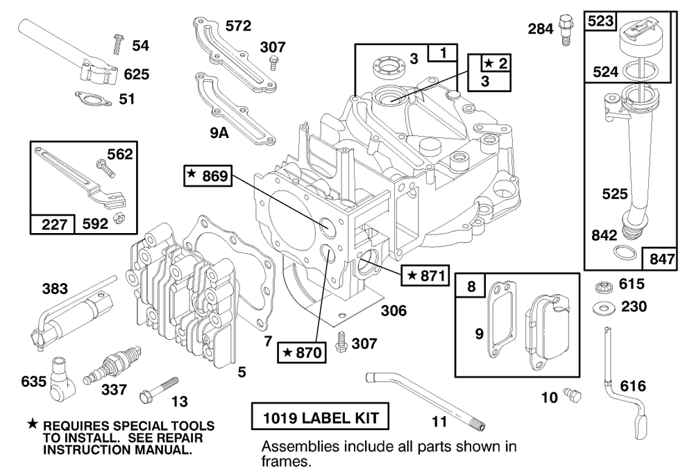 Engine Briggs & Stratton Model 12h802-1758-A1 Diagram and Parts List for 20478 7900001 - 7999999 Toro Lawn Mower