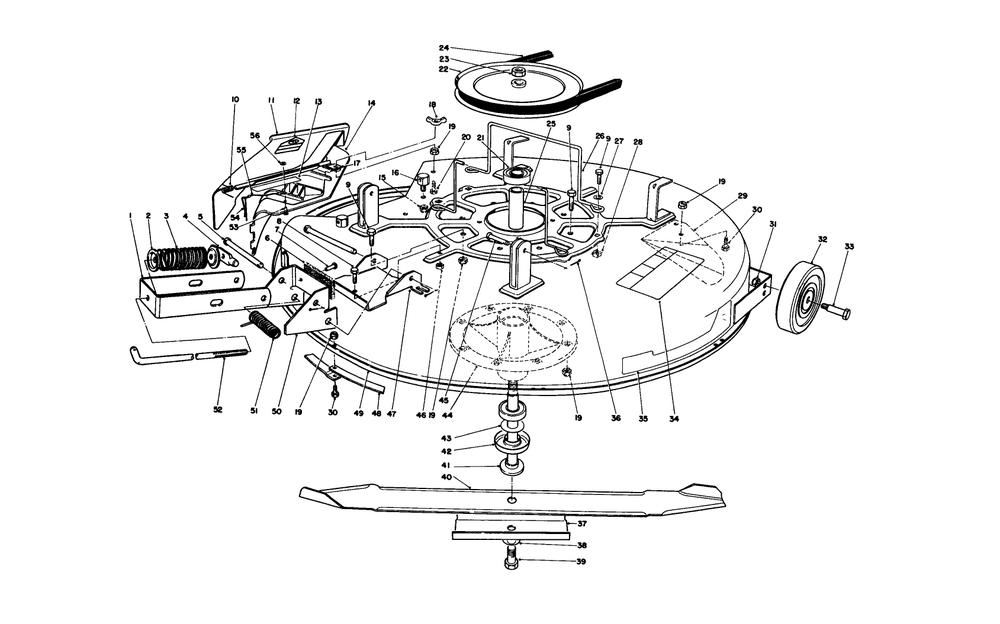 Mower Assembly-Recycler Diagram and Parts List for 56185 1000001 - 1999999 Toro Lawn Tractor