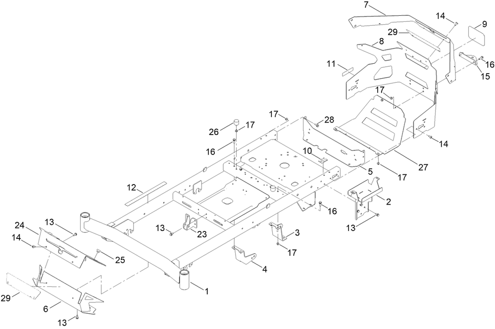 Frame Assembly Diagram and Parts List for 77507 417500000 - 417531499 Toro Lawn Tractor
