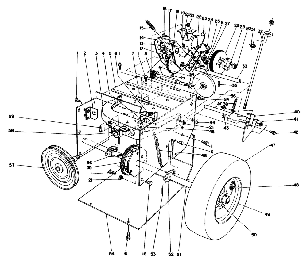 Traction Assembly Diagram and Parts List for 38052 8000001 - 8999999 Toro Snow Blower