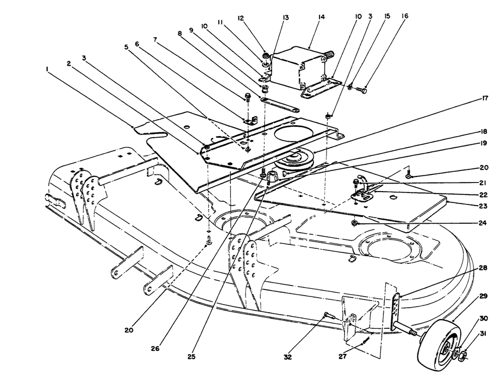 Covers, Gear Box And Gauge Wheel Assembly Diagram and Parts List for 30652 390001 - 399999 Toro Lawn Mower