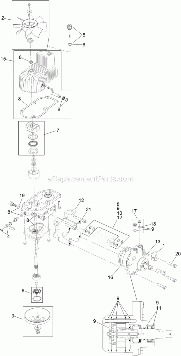Lh Hydro Assembly No. 116-6413 Diagram and Parts List for 74957 314000001-314999999 Toro Lawn Mower