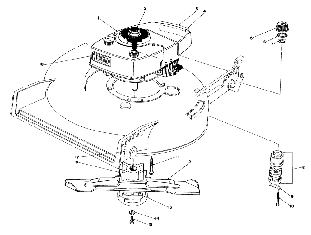 Engine Assembly Diagram and Parts List for 20610 3000001 - 3999999 Toro Lawn Mower