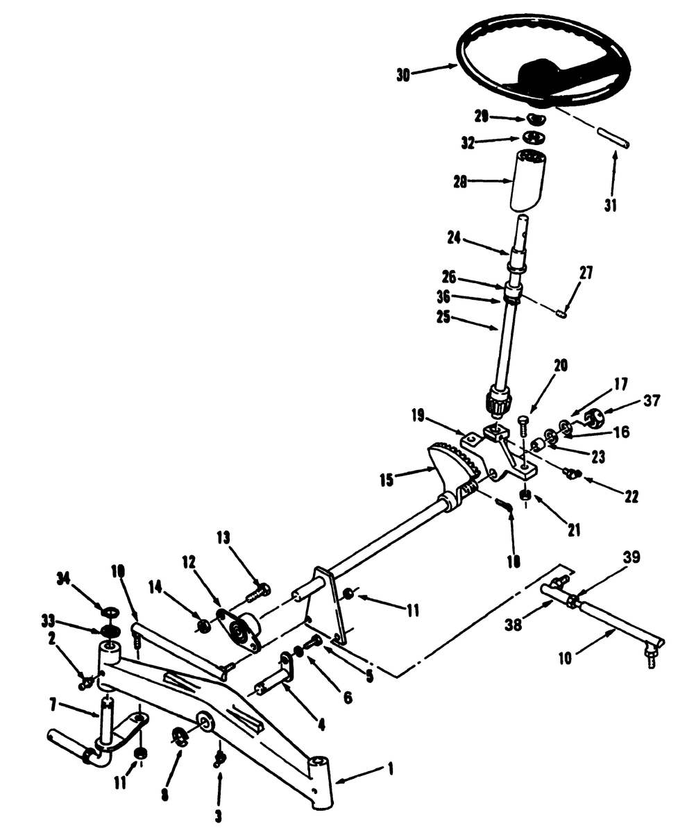 Front Axle And Steering Diagram and Parts List for R1-20OE02 2000001 - 2999999 Toro Lawn Tractor