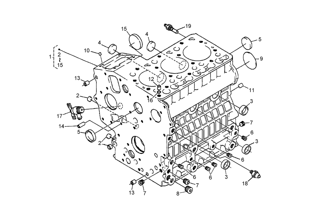 Crankcase Assembly Diagram and Parts List for 74264TE (260000001-260999999)(2006) Toro Lawn Mower
