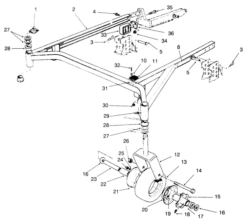 Carrier Frame Assembly Diagram and Parts List for 30652 890001 - 899999 Toro Lawn Mower