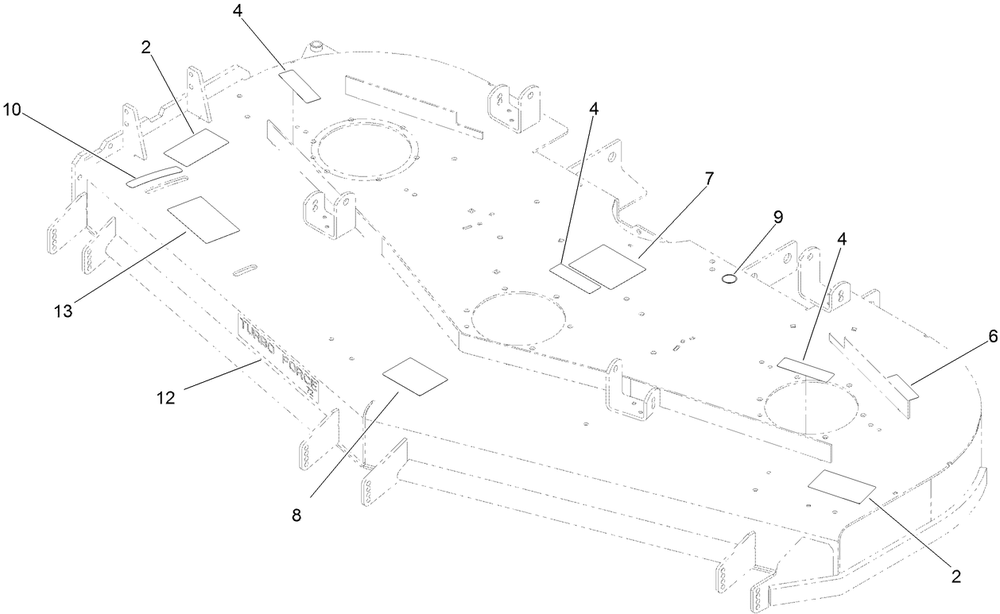 Deck Decal Assembly Diagram and Parts List for 72274 410000000-999999999 Toro Lawn Mower