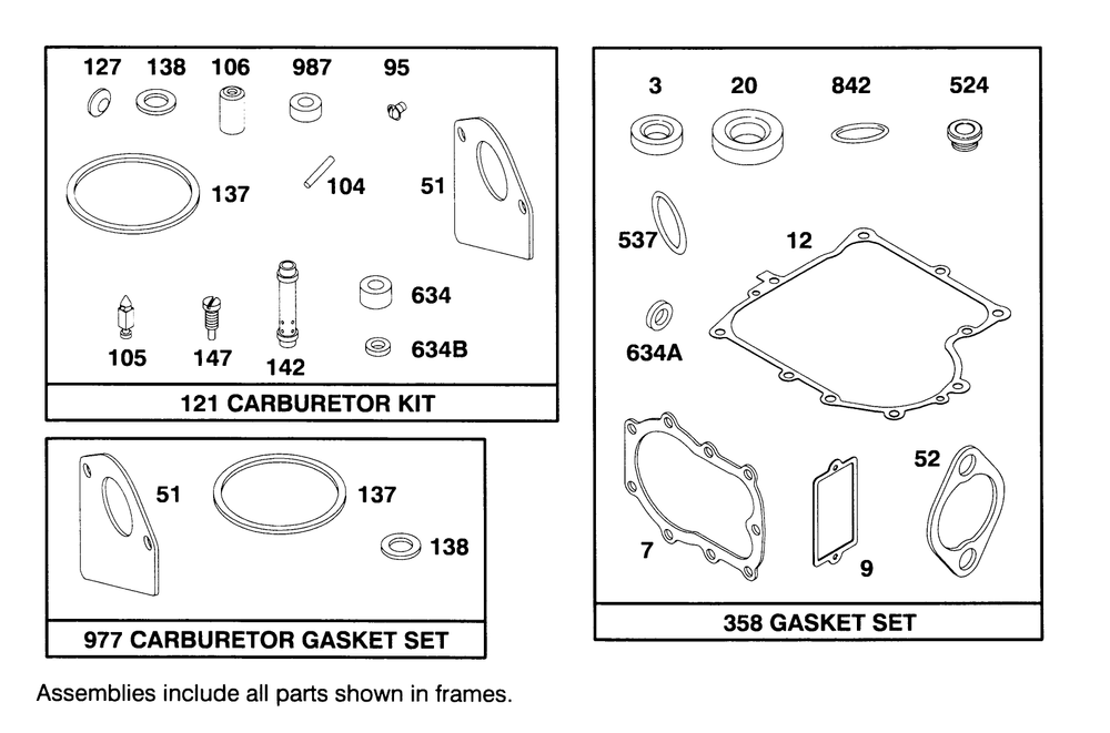 Engine Briggs & Stratton Model 28m707-0122-01 Diagram and Parts List for 71191 5910001 - 5999999 Toro Lawn Tractor