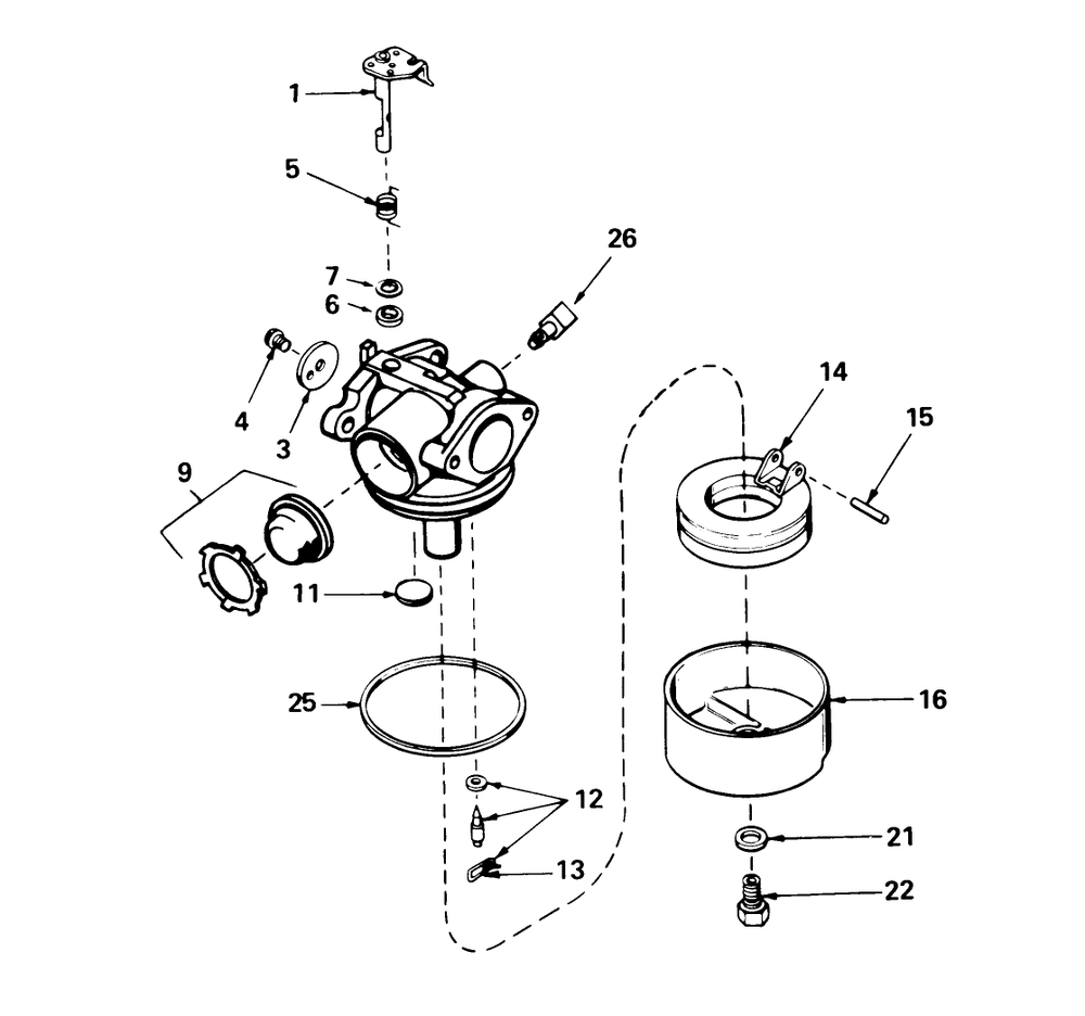 Carburetor No. 632098 Diagram and Parts List for 16575 5000001 - 5999999 Toro Lawn Mower