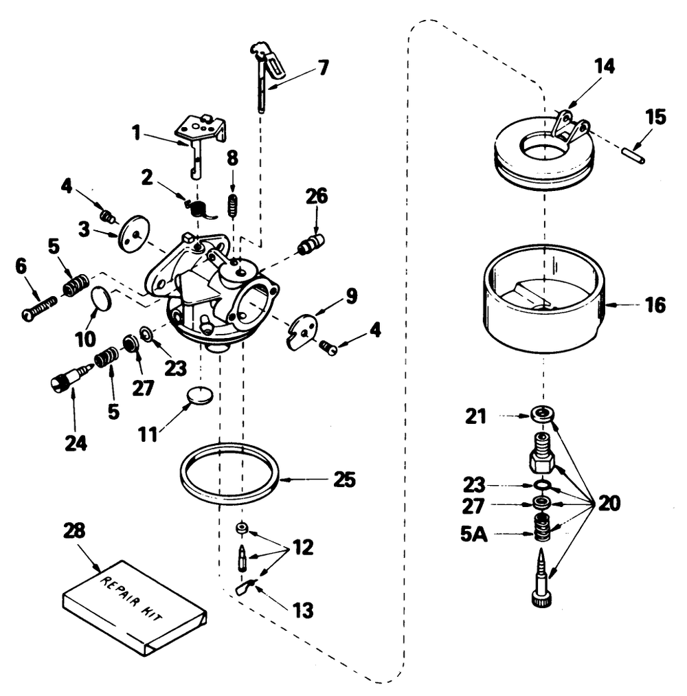 Carburetor No. 632334 Diagram and Parts List for 38080 9000001 - 9999999 Toro Snow Blower