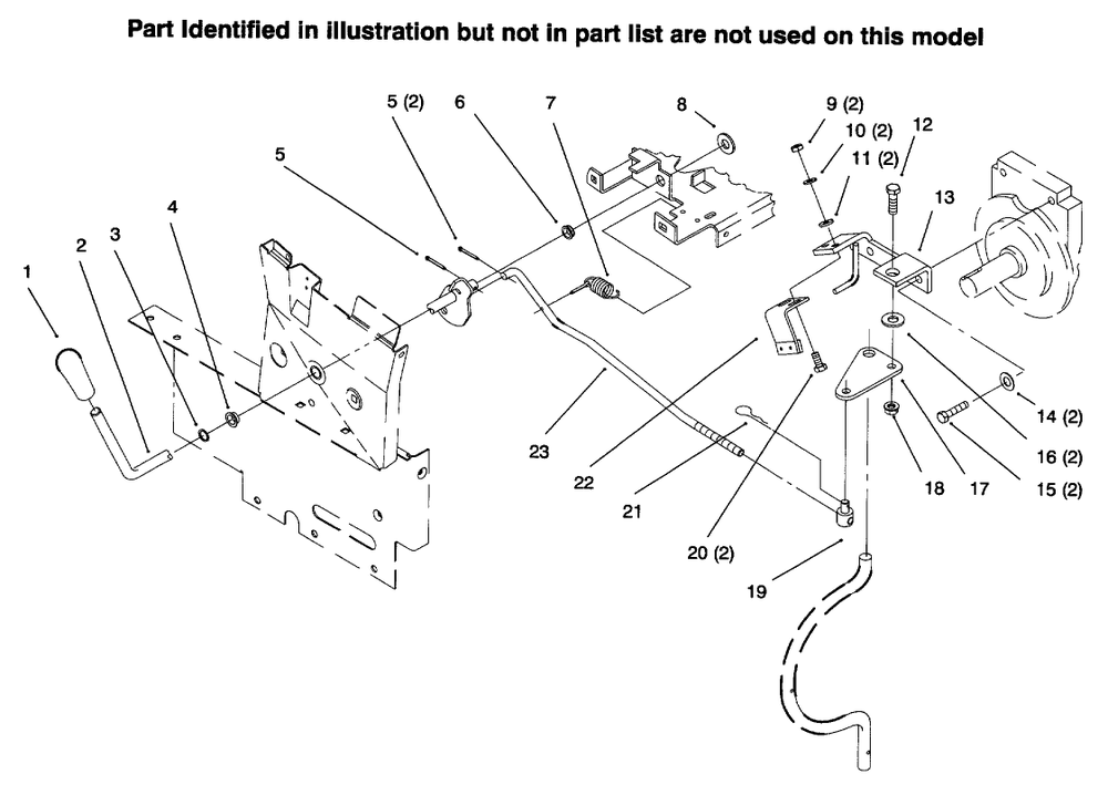 Pto Clutch Linkage Diagram and Parts List for 73422 6900001 - 6999999 Toro Lawn Tractor