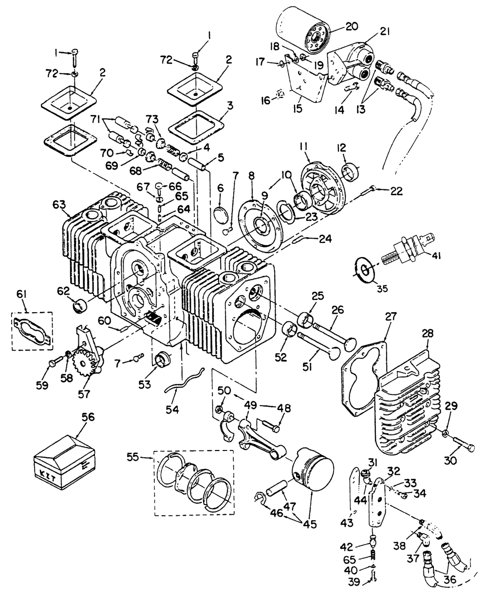 Cylinder Block Assy. Onan P220g Type I/10808g Diagram and Parts List for 30620 690001 - 699999 Toro Lawn Tractor