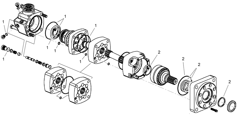 Hydraulic Motor Assembly No. 104-5701 Diagram and Parts List for 22474 404200000 - 999999999 Toro Lawn Tractor Accessories