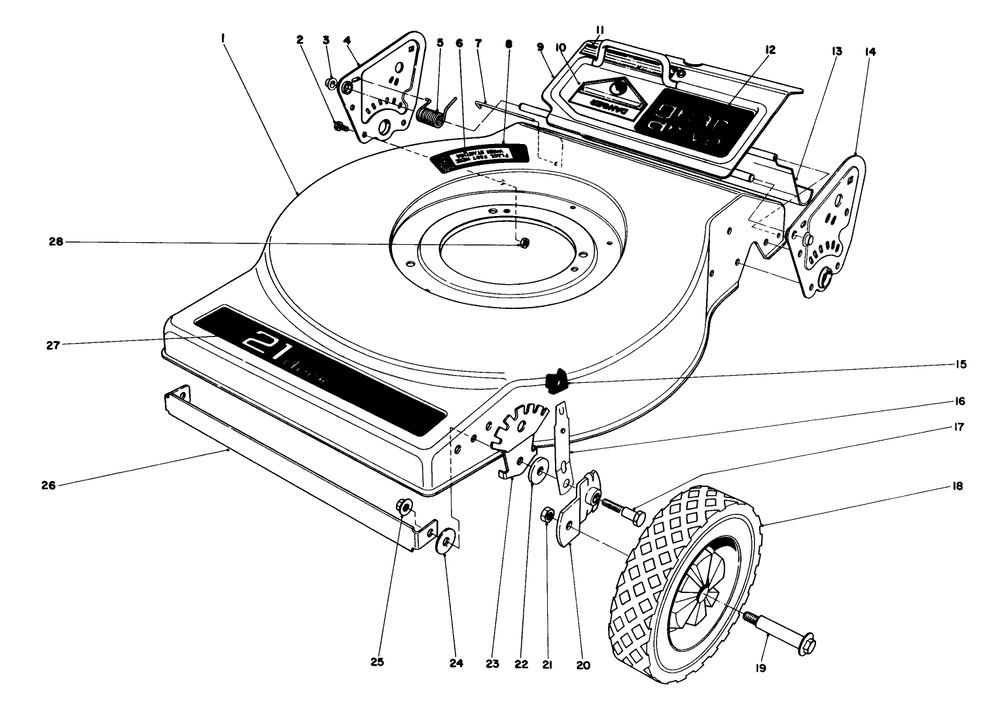 Mower Housing (Model No. 16890) Diagram and Parts List for 16890 2000001 - 2999999 Toro Lawn Mower