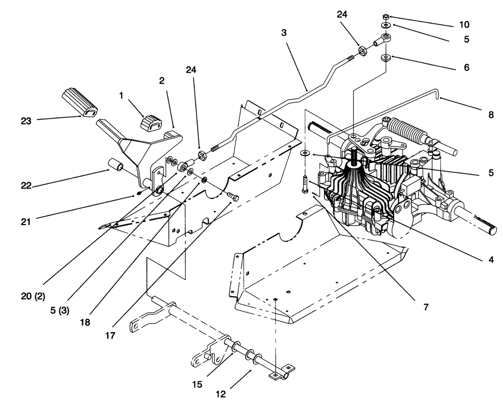 Hydro Control Diagram and Parts List for 72043 6900001 - 6999999 Toro Lawn Tractor