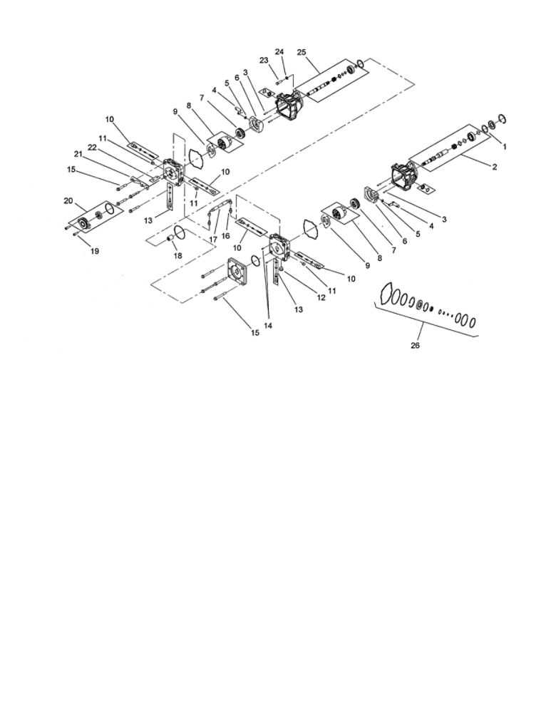 Tandem Pump Assembly Diagram and Parts List for 74264 260000001 AND UP Toro Lawn Mower