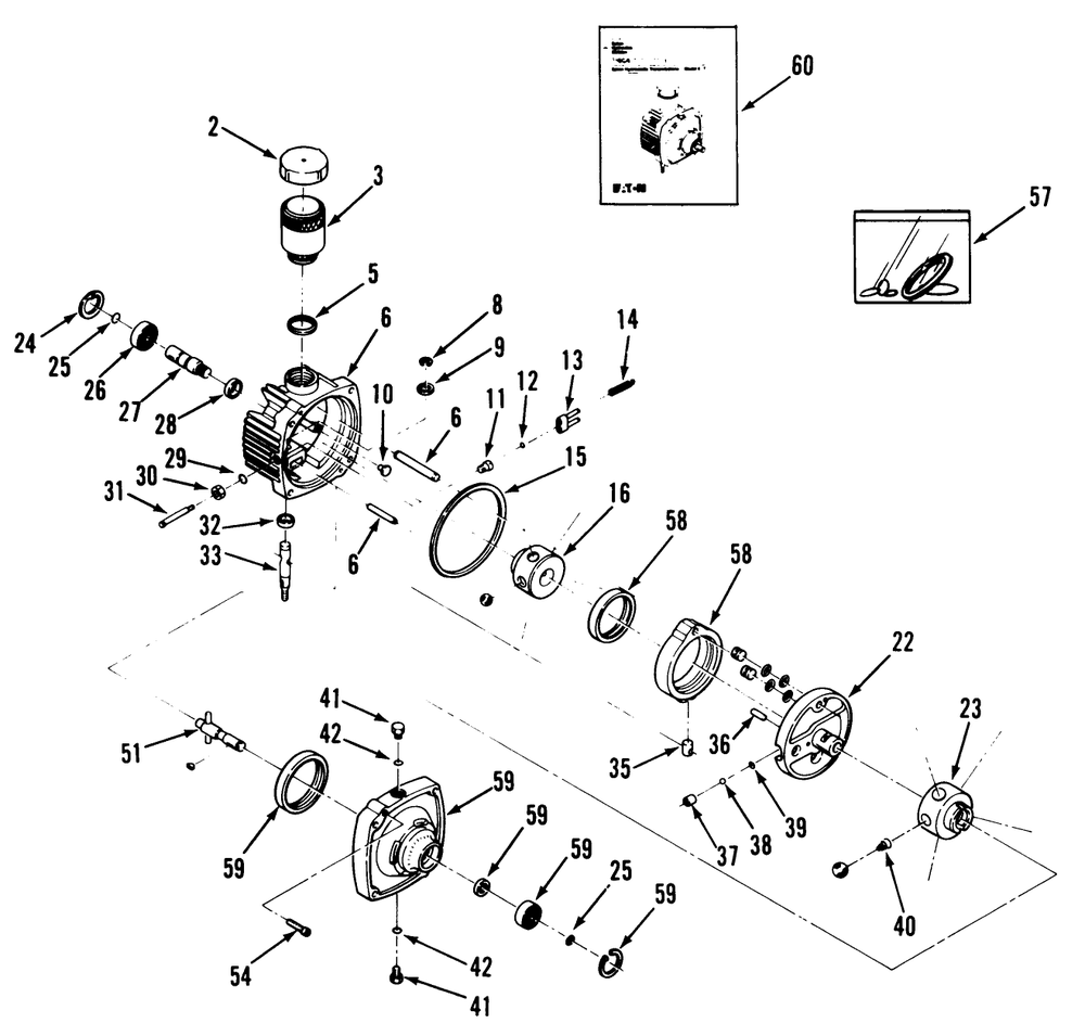 Hydrostatic Transmission Diagram and Parts List for R1-24OE02 1000001 - 1999999 Toro Lawn Tractor