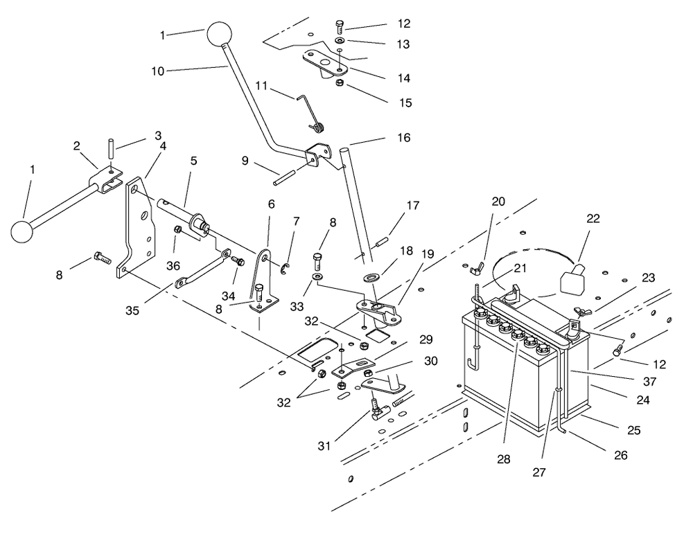 Transmission Linkage Assembly Diagram and Parts List for 70082 8900001 - 8999999 Toro Lawn Tractor