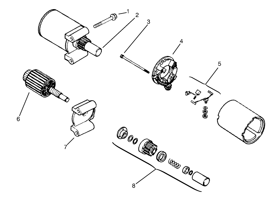 Starting System Diagram and Parts List for 72045 8900001 - 8900399 Toro Lawn Tractor