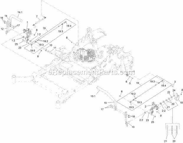 Motion Control Assembly Diagram and Parts List for 74953 315000001-315999999 Toro Lawn Mower