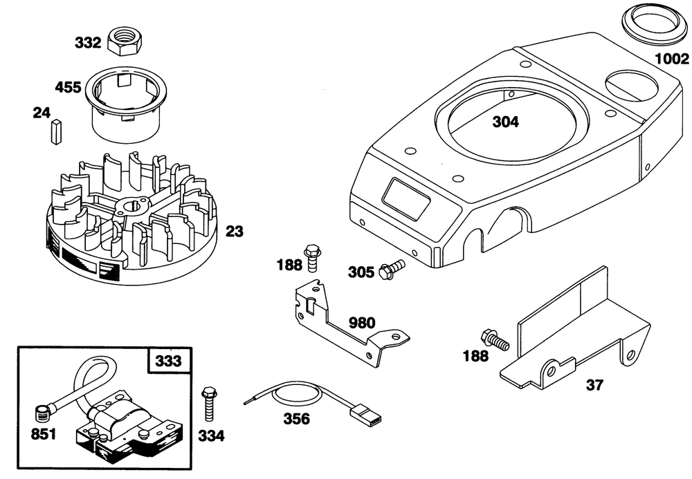 Engine Gts 150 Diagram and Parts List for 20761B 39000001 - 39999999 Toro Lawn Mower