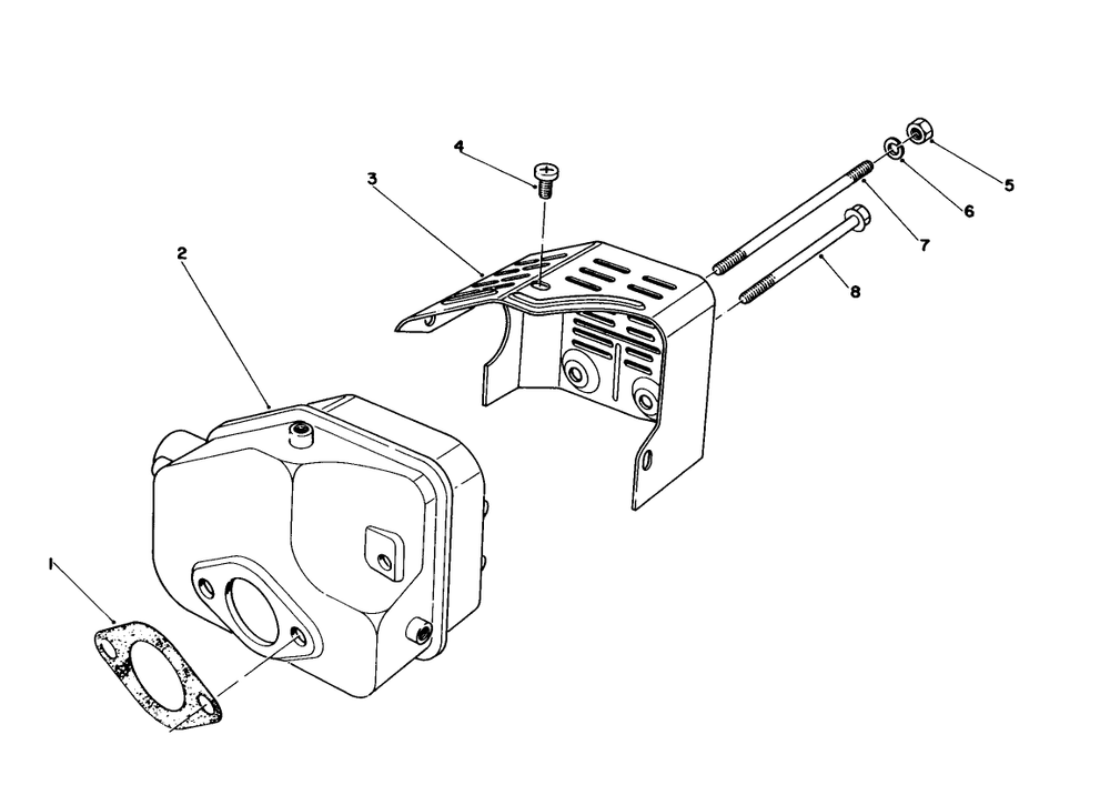 Muffler Assembly Diagram and Parts List for 16780 4000001 - 4999999 Toro Lawn Mower