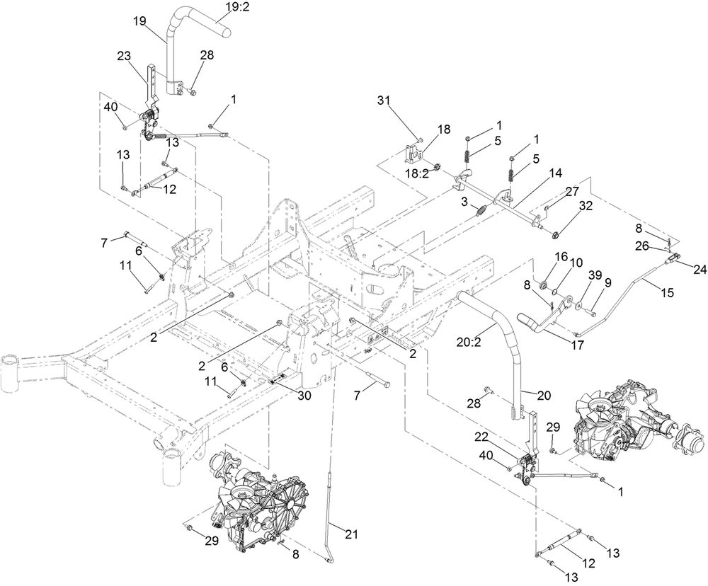 Motion Control Assembly Diagram and Parts List for 74494 407400888-999999999 Toro Lawn Tractor
