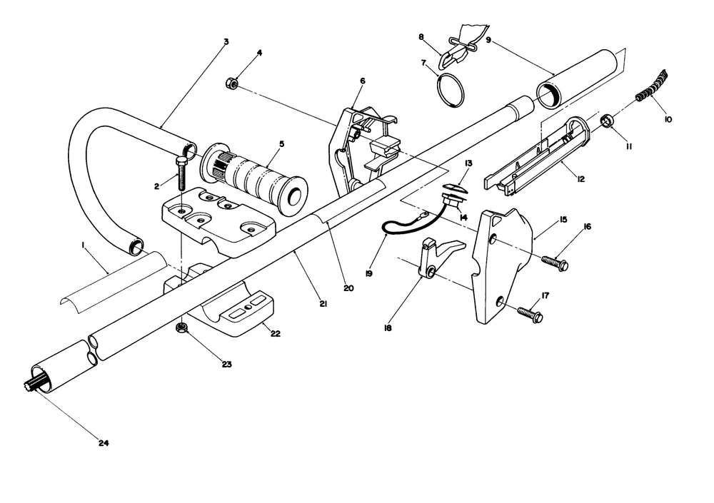 Handle Assembly Diagram and Parts List for 51644 6000001 - 6999999 Toro Trimmer