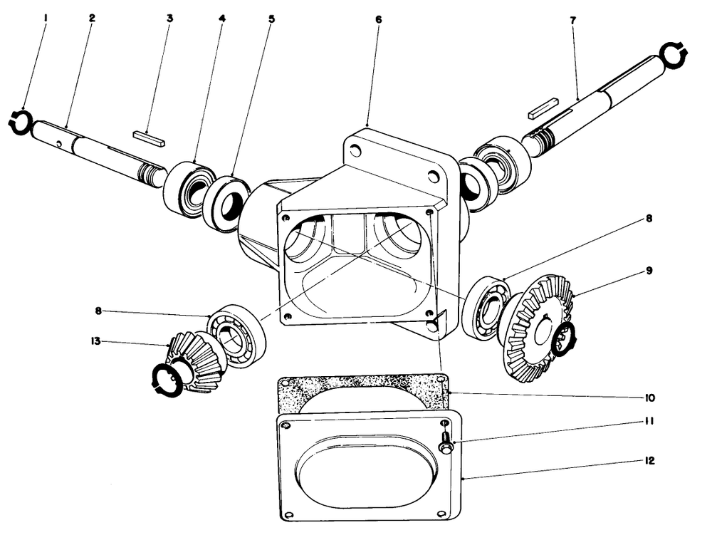 Gear Box Assembly Diagram and Parts List for 30510 800001 - 899999 Toro Snow Blower