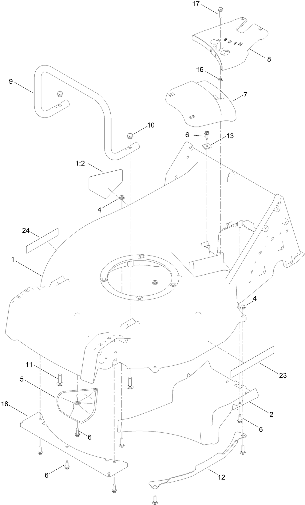 Frame Assembly Diagram and Parts List for 22285 400000000-999999999 Toro Lawn Mower