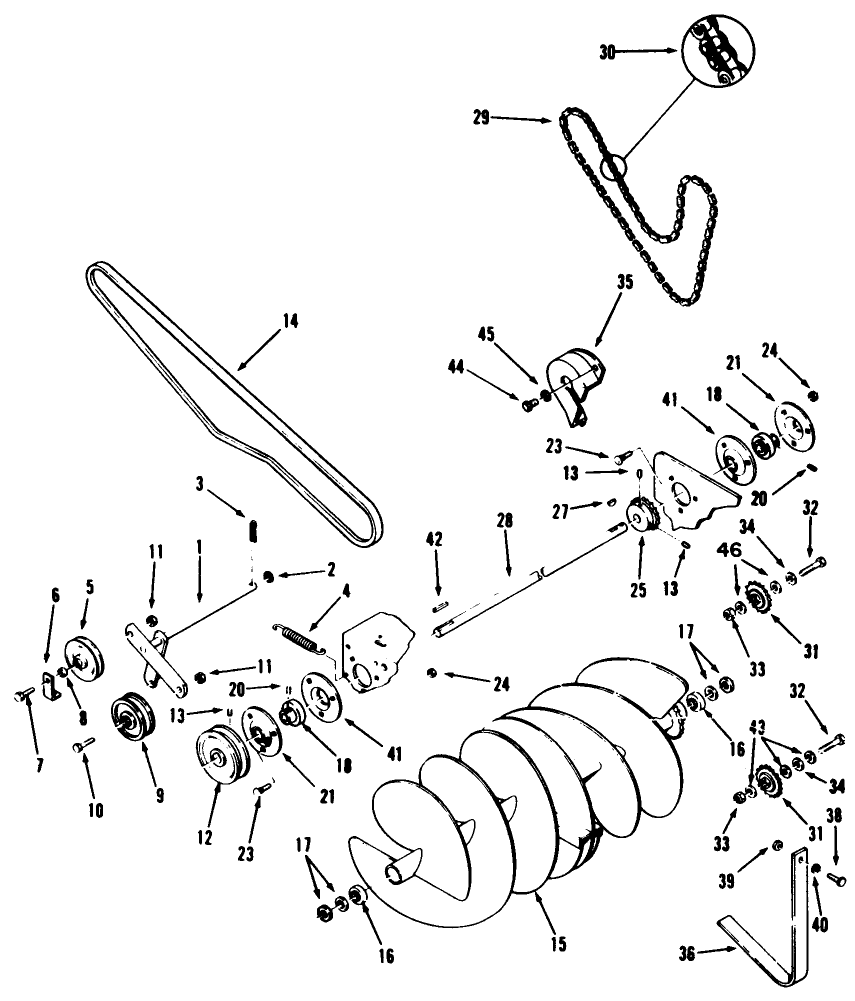 Auger Assembly Diagram and Parts List for 06-42ST07 1000001 - 1999999 Toro Snow Blower