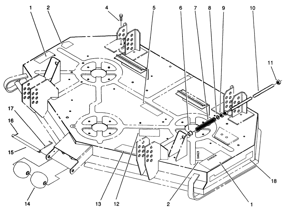 Roller & Shaft Adjusting Assembly Diagram and Parts List for 30148 2000001 - 2999999 Toro Lawn Mower