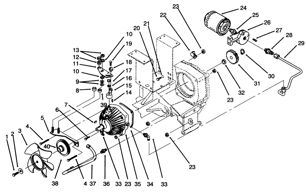 Hydrostatic Transmission Diagram and Parts List for 73501 59002869 - 59002946 Toro Lawn Tractor