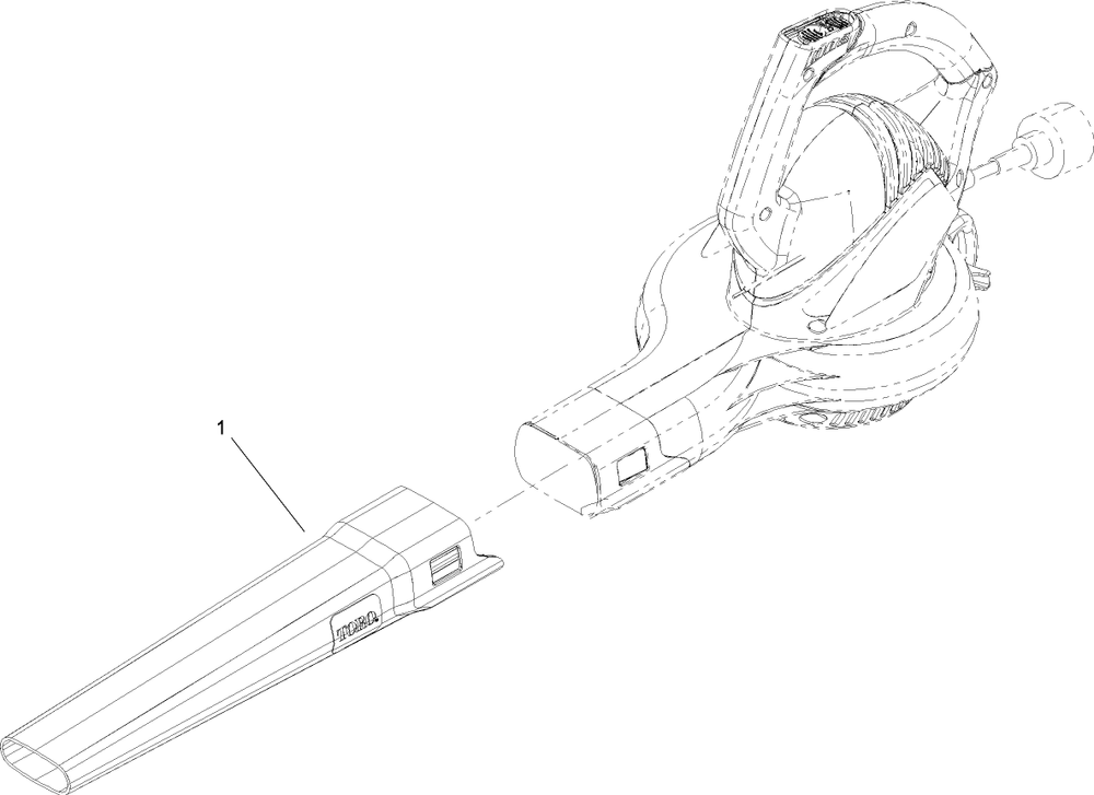 Blower Tube Assembly Diagram and Parts List for 51585 322000001-322999999 Toro Leaf Blower / Vacuum
