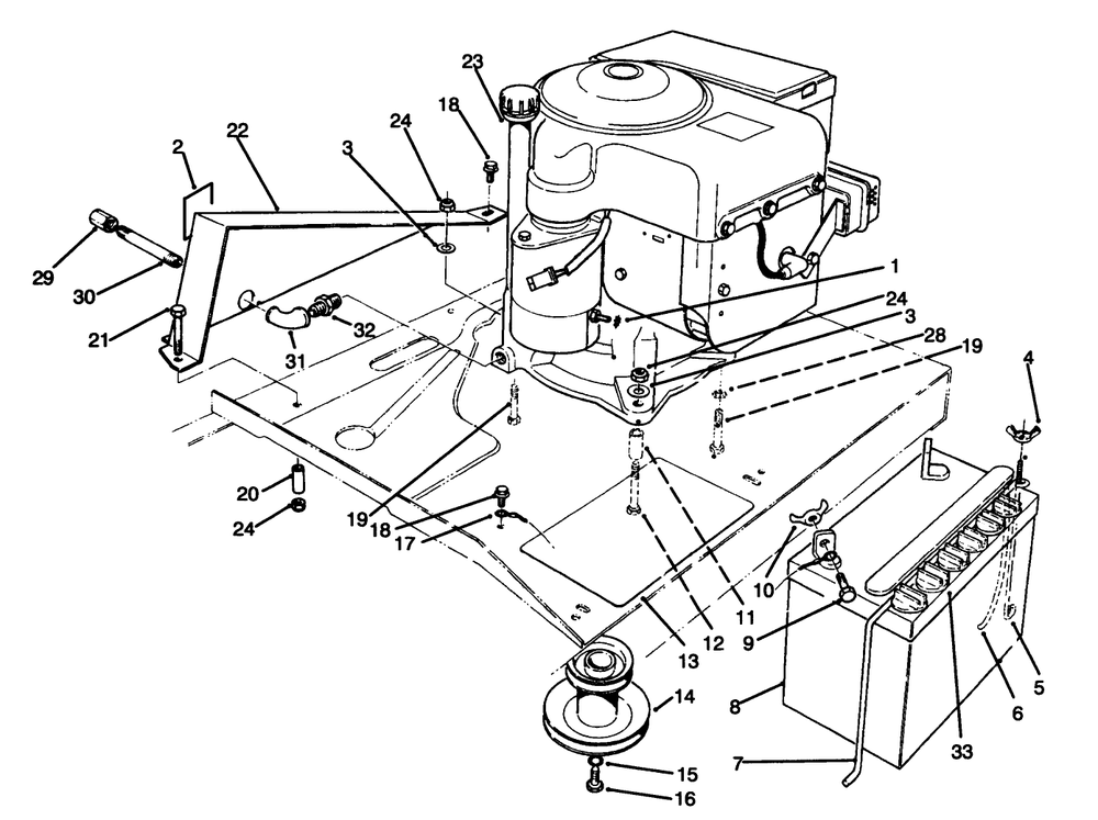Engine Assembly Diagram and Parts List for 70060 39000001 - 39999999 Toro Lawn Tractor