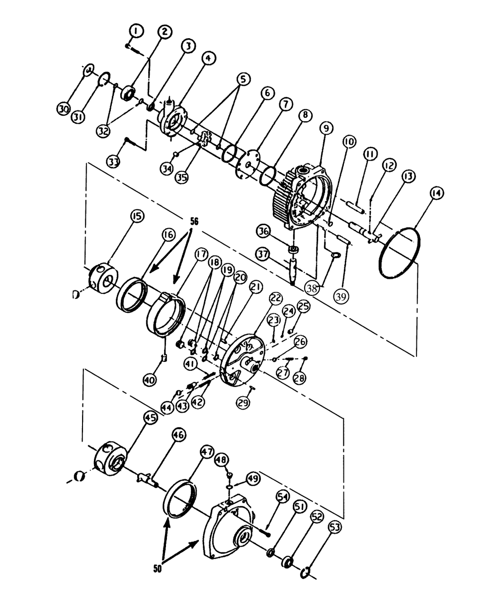 Transmission Assembly Diagram and Parts List for 73501 39000001 - 39999999 Toro Lawn Tractor