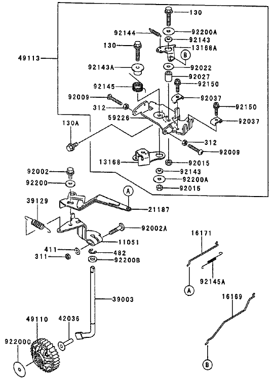 Control Equipment Diagram and Parts List for 74213 (210000001-210999999)(2001) Toro Lawn Mower