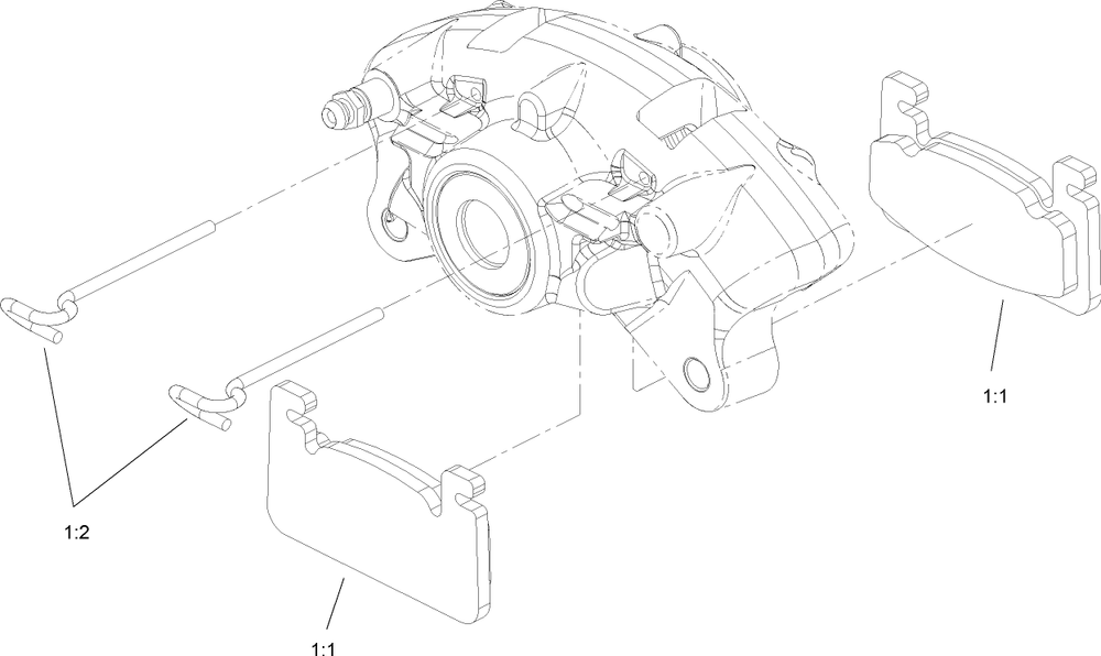 Left Hand Caliper Assembly No. 107-0361 Diagram and Parts List for 12004 240000001 - 240999999 Toro Lawn Tractor
