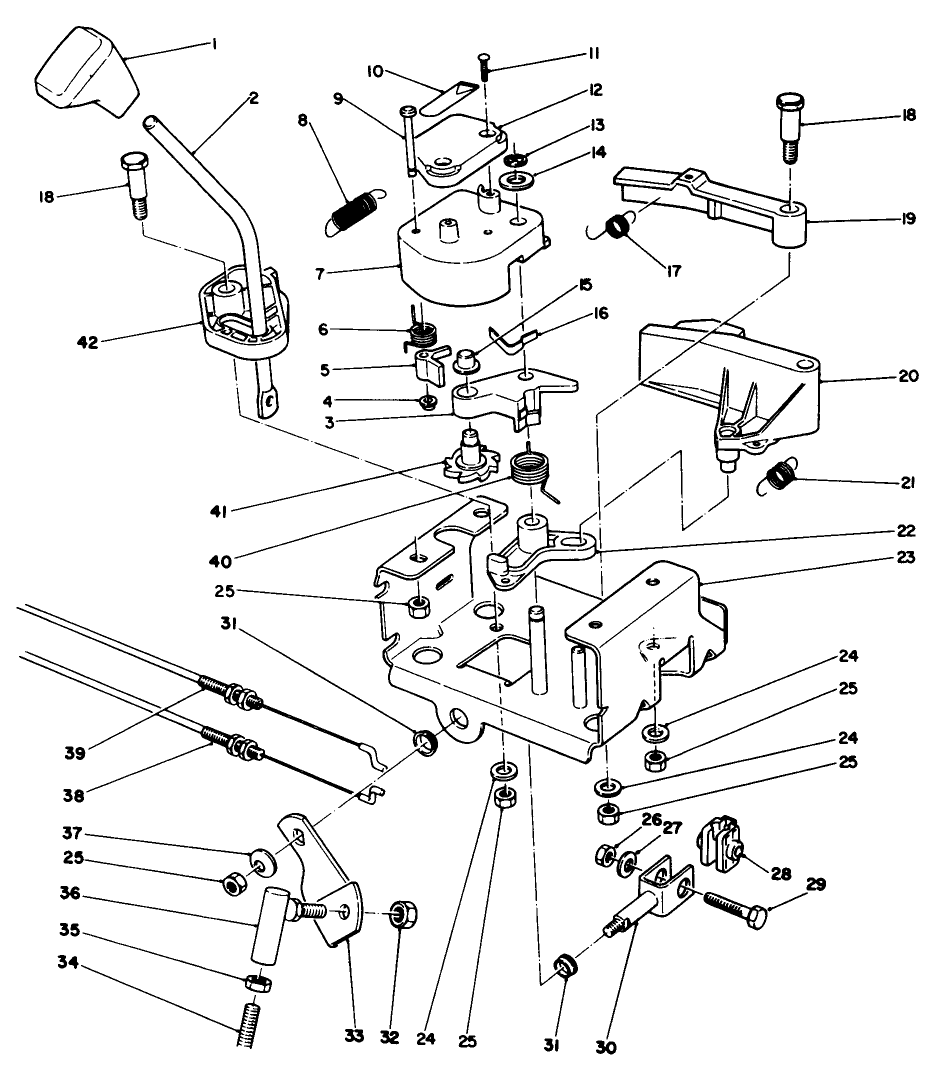 Traction Linkage Assembly Diagram and Parts List for 38510 9000001 - 9999999 Toro Snow Blower