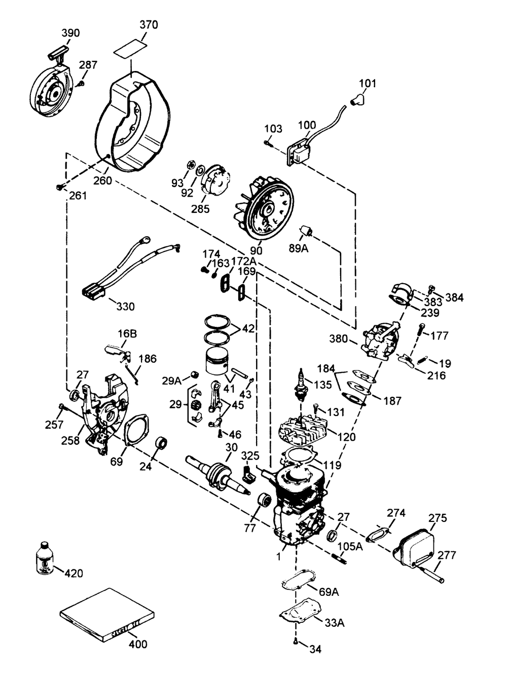 Engine Tecumseh Model No. Hsk600 Type 1679s (Model 38171 Only) Diagram and Parts List for 38176 4900001 - 4999999 Toro Snow Blower