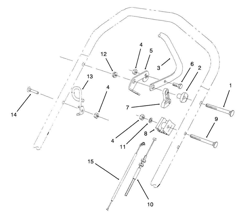 Traction Control Assembly Diagram and Parts List for 26635BC 4900001 - 4999999 Toro Lawn Mower