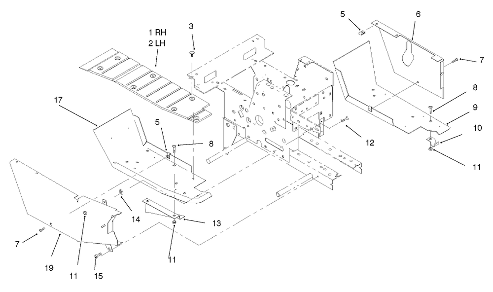 Footrest & Hoodstand Side Covers Diagram and Parts List for 73448 8900001 - 8900499 Toro Lawn Tractor