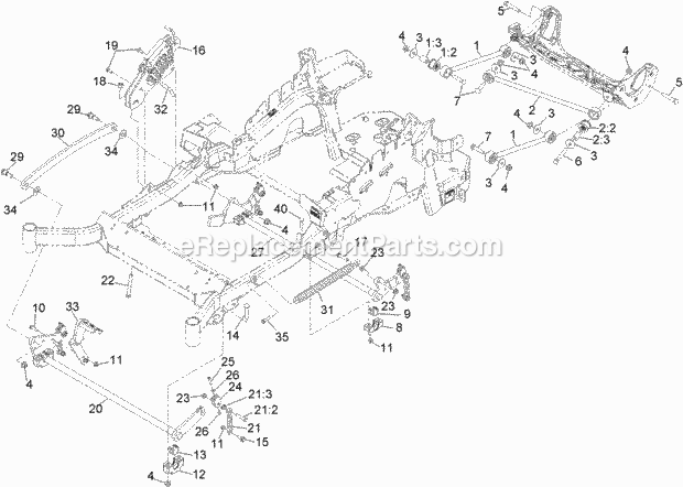 Deck Lift Assembly Diagram and Parts List for 74901CP 311000001-311999999 Toro Lawn Mower