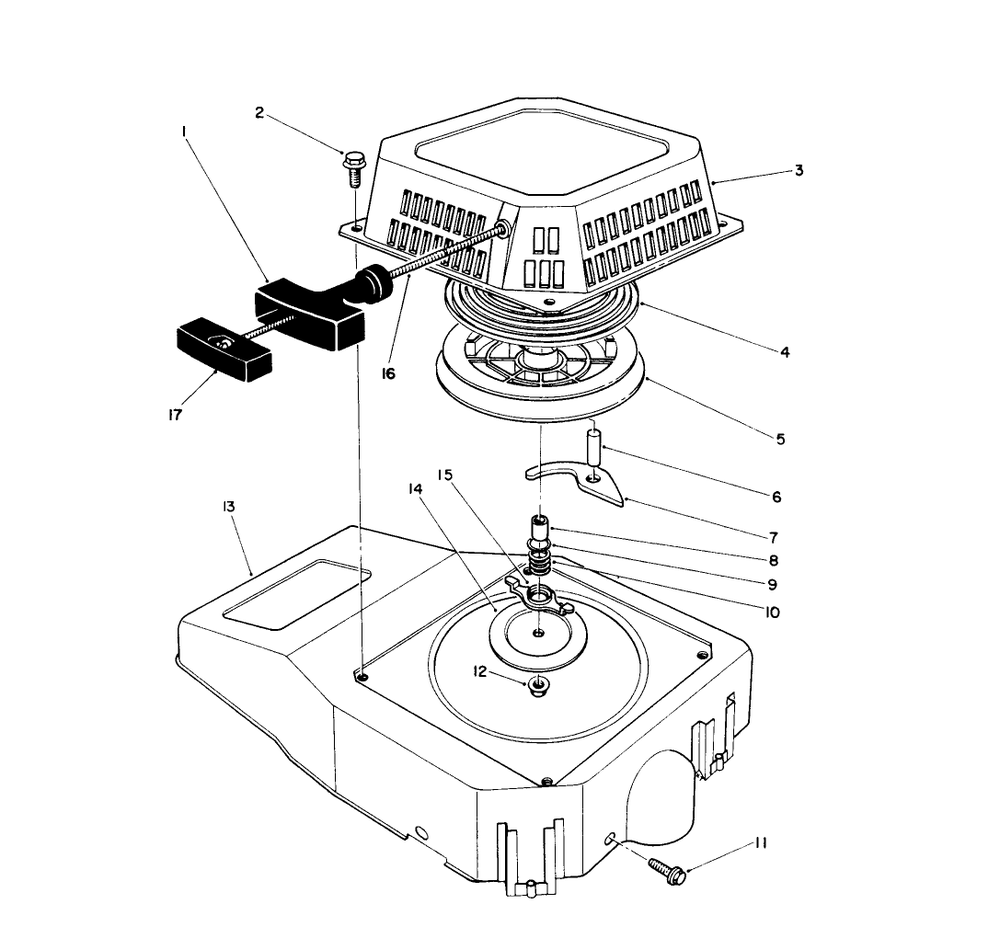 Recoil Assembly (Model No. Vmk9-5) Diagram and Parts List for 20925B 0000001 - 0999999 Toro Lawn Mower