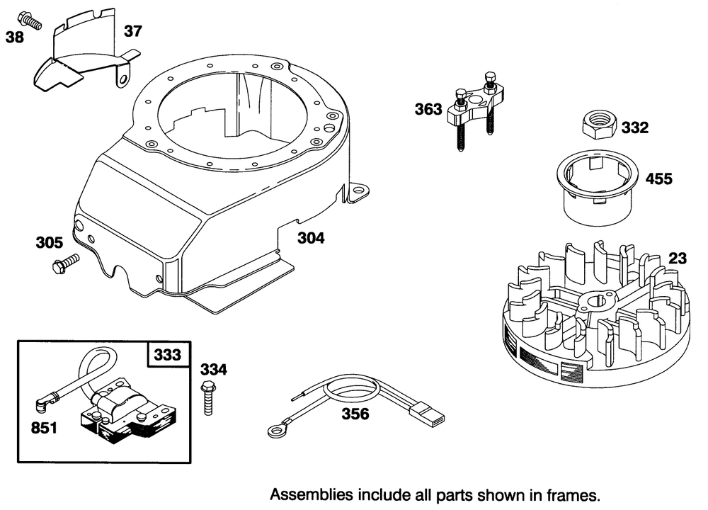 Engine Briggs & Stratton Model 127802-0513-21 Diagram and Parts List for 20806B 4900001 - 4999999 Toro Lawn Mower