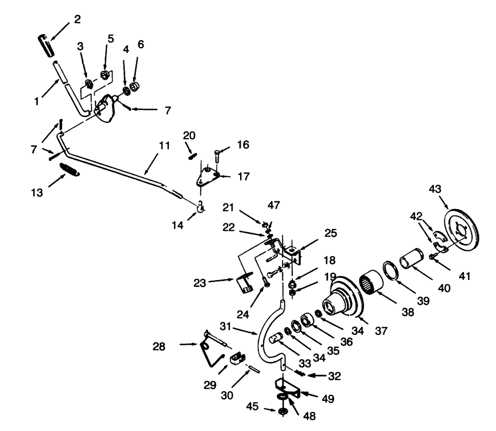Pto Clutch And Control Diagram and Parts List for 73401 5901261 - 5999999 Toro Lawn Tractor