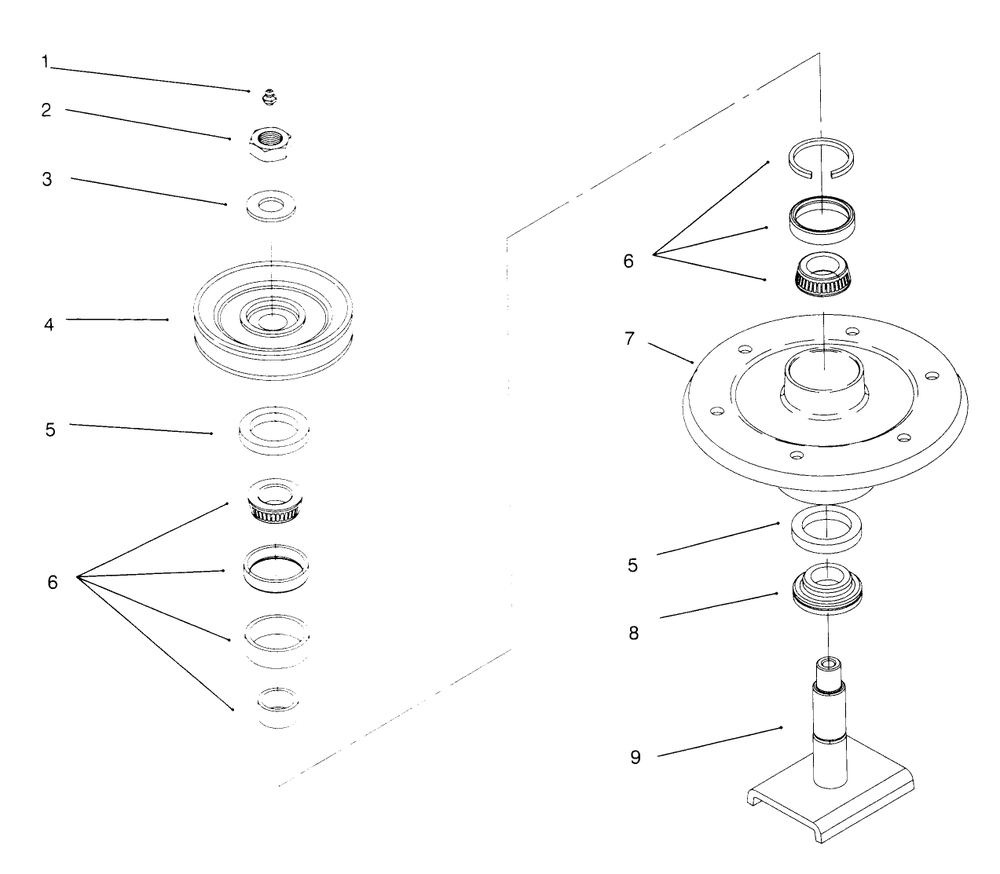 Spindles No. 27-0870 Diagram and Parts List for 30154 690001 - 699999 Toro Lawn Mower